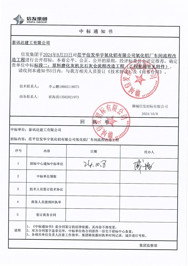 信发-荏平信发华宇氧化铝有限公司氧化铝厂车间流程改造工程